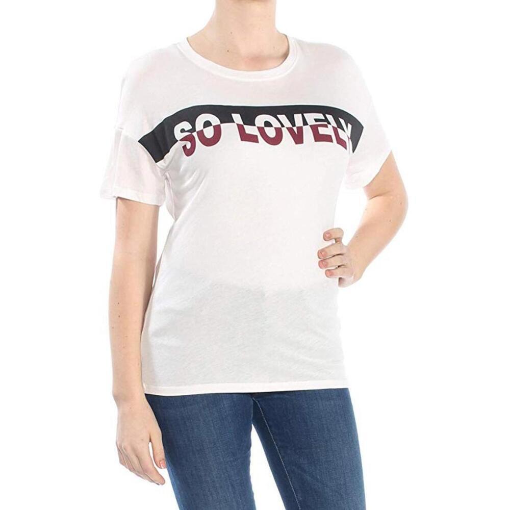 Carbon Copy Womens So Lovely Crew Neck Short Sleeves Slogan T-Shirt Size M